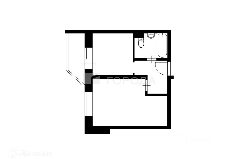 Продаётся 1-комнатная квартира, 32.8 м²