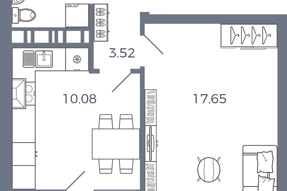 Продаётся 1-комнатная квартира, 37.9 м²