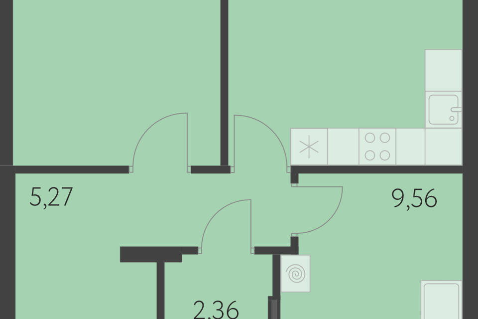 Продаётся 1-комнатная квартира, 55.1 м²