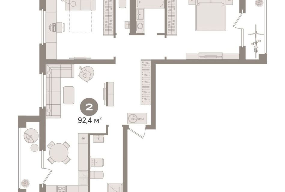 Продаётся 3-комнатная квартира, 92.4 м²