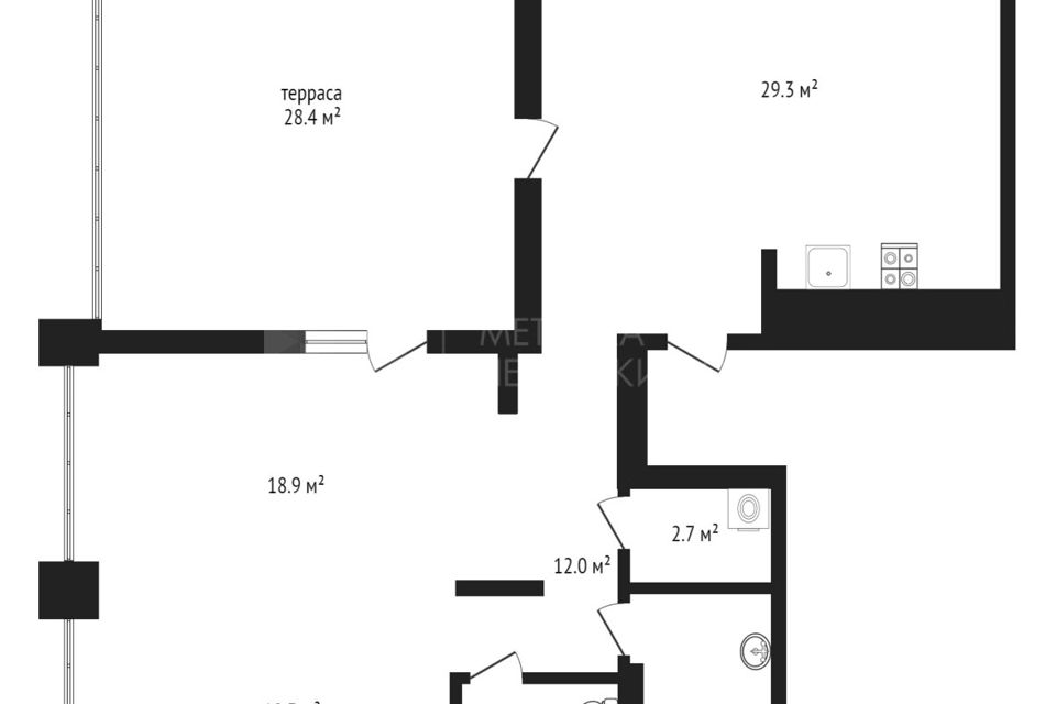Продаётся 2-комнатная квартира, 121 м²
