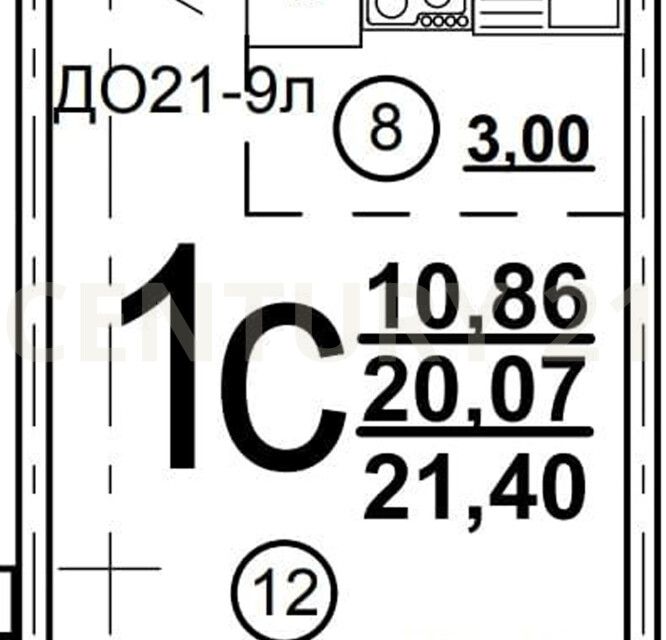 Продаётся студия, 22.08 м²