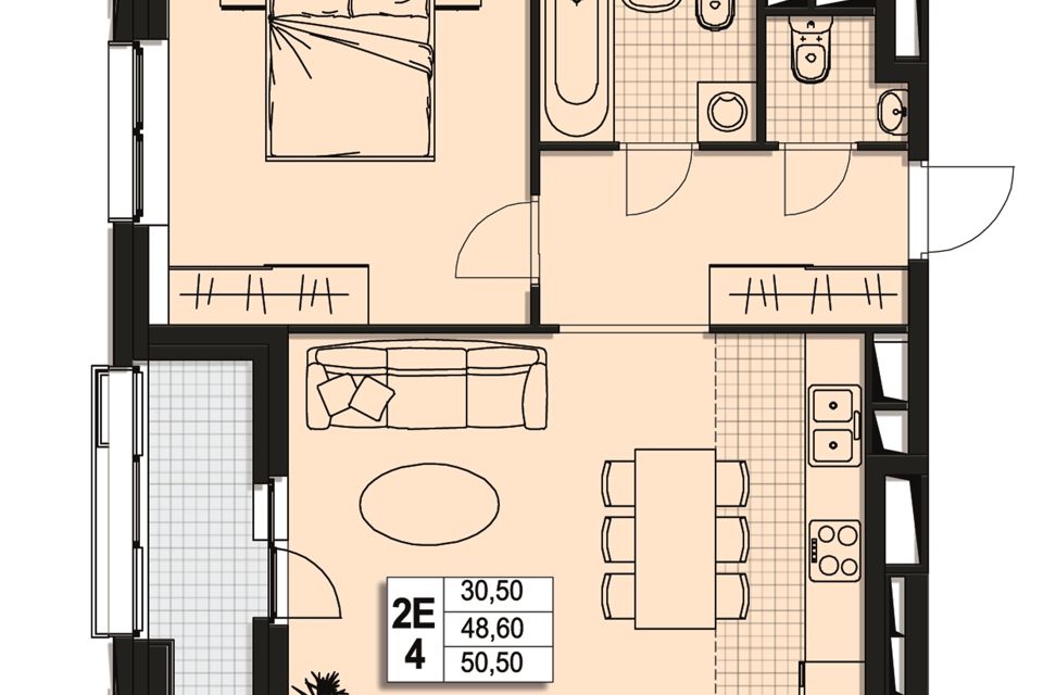 Продаётся 2-комнатная квартира, 48.4 м²