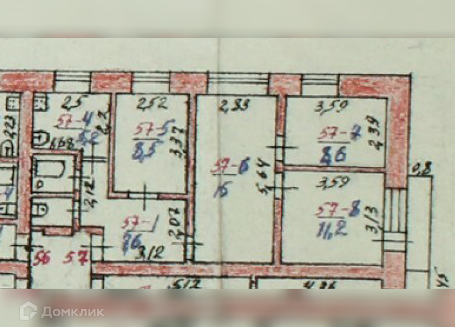 Продаётся 4-комнатная квартира, 60.6 м²