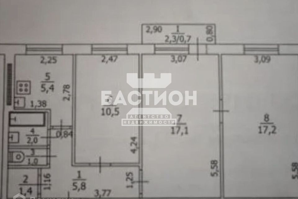Продаётся 3-комнатная квартира, 61.2 м²