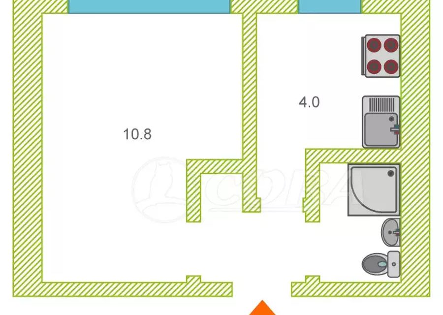 Продаётся 1-комнатная квартира, 20.3 м²