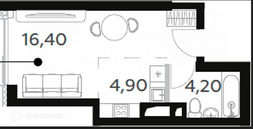 Продаётся студия, 25 м²