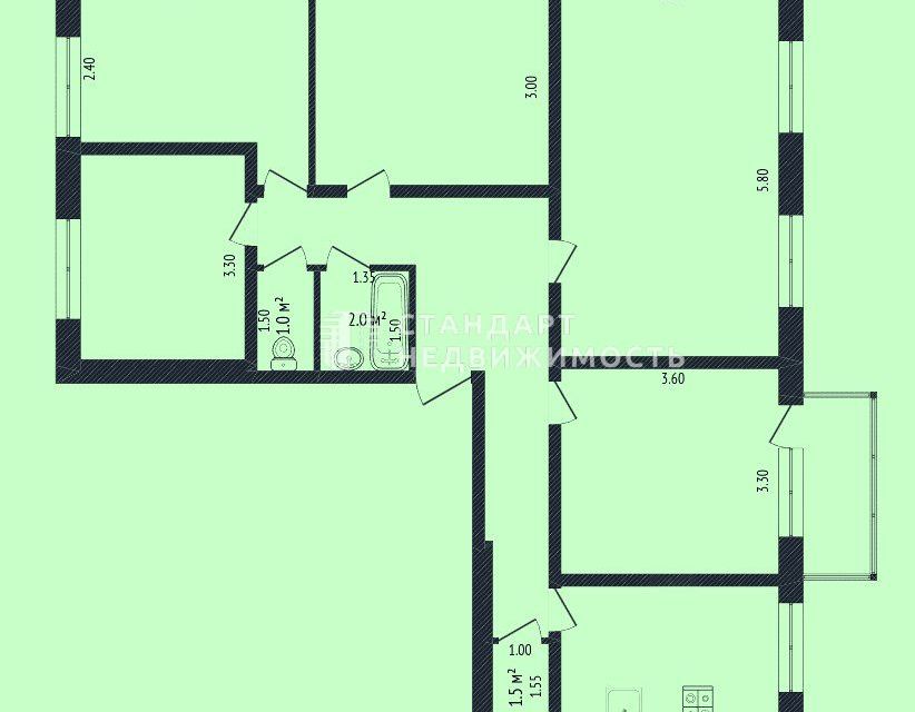 Продаётся 5-комнатная квартира, 87.1 м²