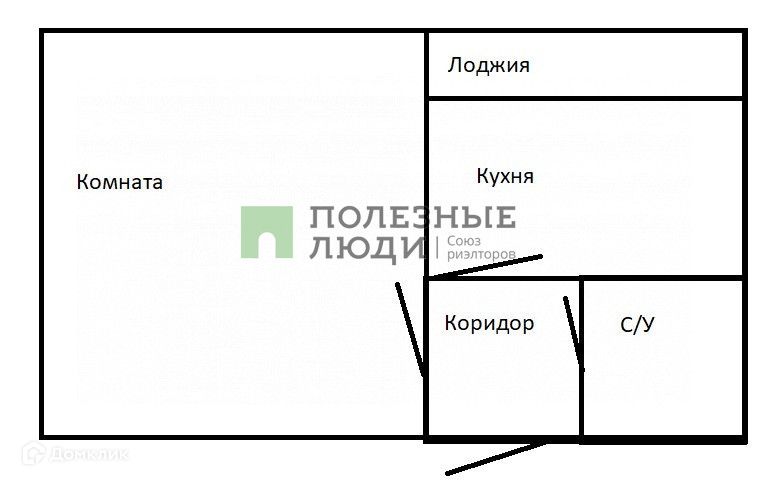 Продаётся 1-комнатная квартира, 32 м²