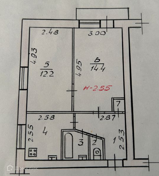 Продаётся 2-комнатная квартира, 42 м²