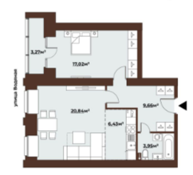 Продаётся студия, 59.55 м²