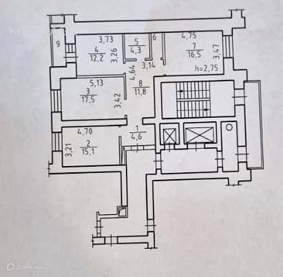 Продаётся 3-комнатная квартира, 83.9 м²