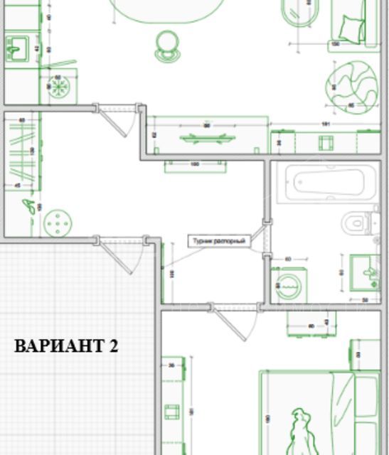 Продаётся 2-комнатная квартира, 49.2 м²