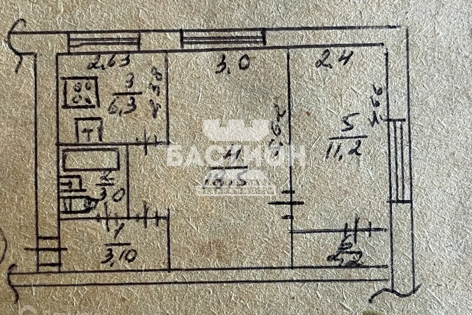 Продаётся 2-комнатная квартира, 44 м²