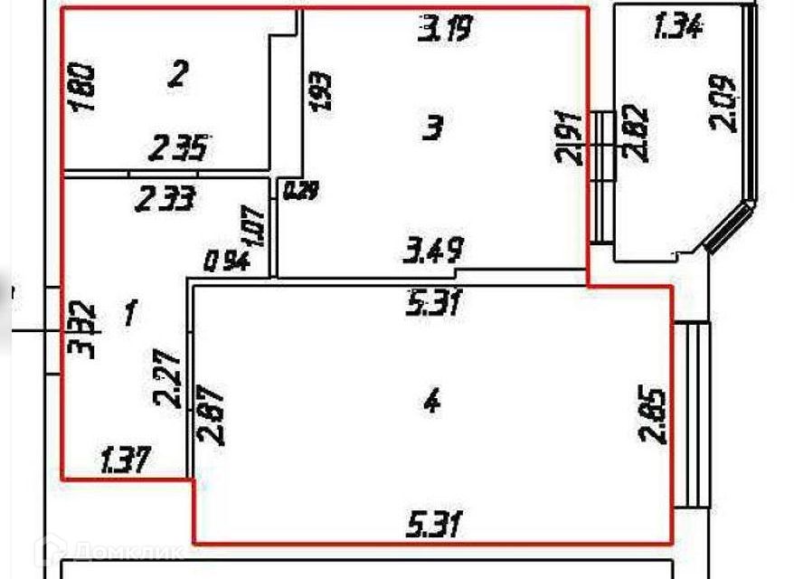 Продаётся 1-комнатная квартира, 34.7 м²