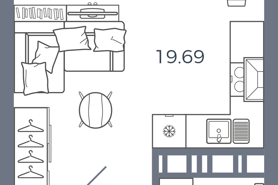 Продаётся 1-комнатная квартира, 27.8 м²