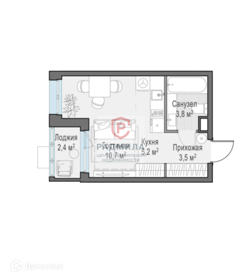 Продаётся студия, 23.2 м²