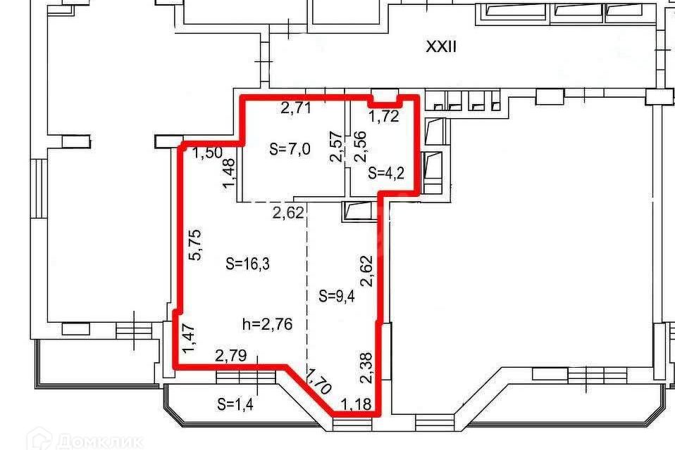 Продаётся 1-комнатная квартира, 38 м²