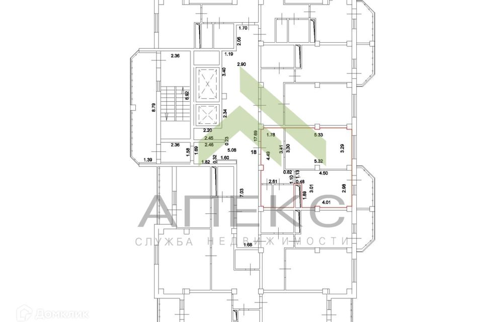 Продаётся 1-комнатная квартира, 43.1 м²