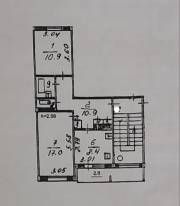 Продаётся 2-комнатная квартира, 53 м²