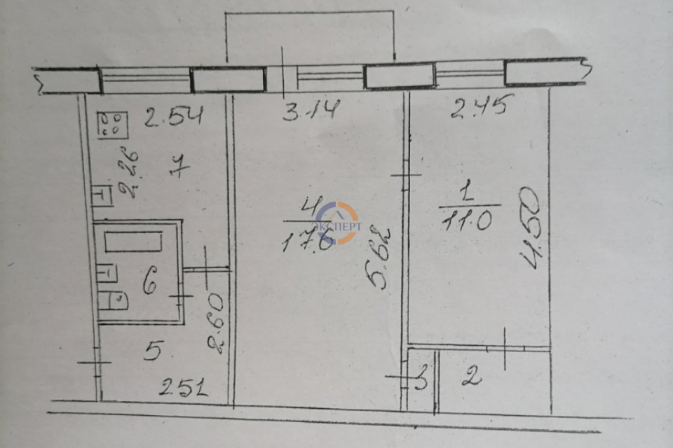 Продаётся 2-комнатная квартира, 45.5 м²