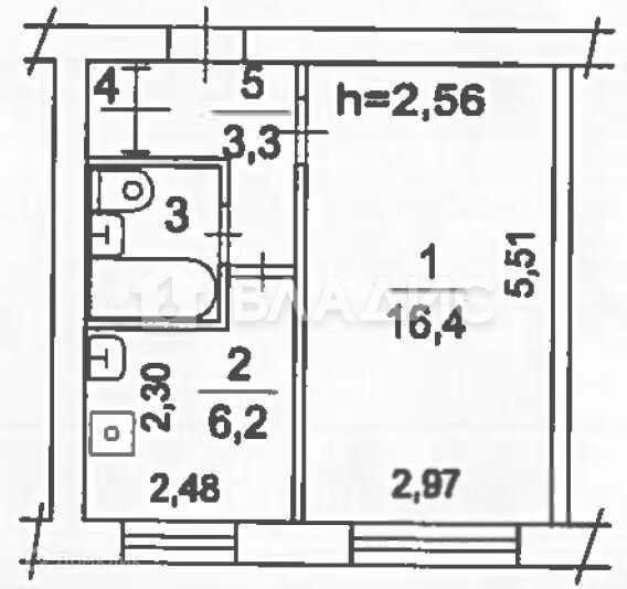 Продаётся 1-комнатная квартира, 30 м²