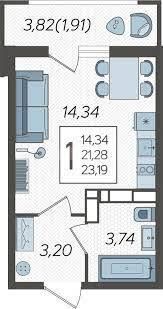 Продаётся студия, 23.13 м²