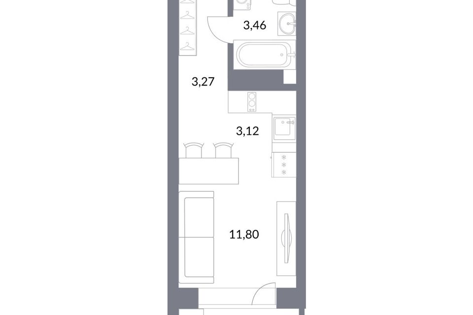 Продаётся студия, 25.1 м²