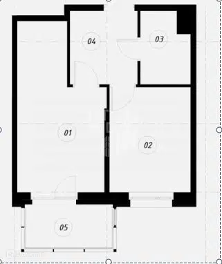 Продаётся 1-комнатная квартира, 34.16 м²