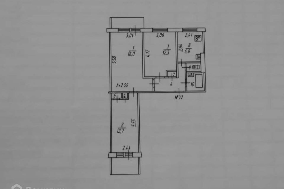 Продаётся 3-комнатная квартира, 62.3 м²