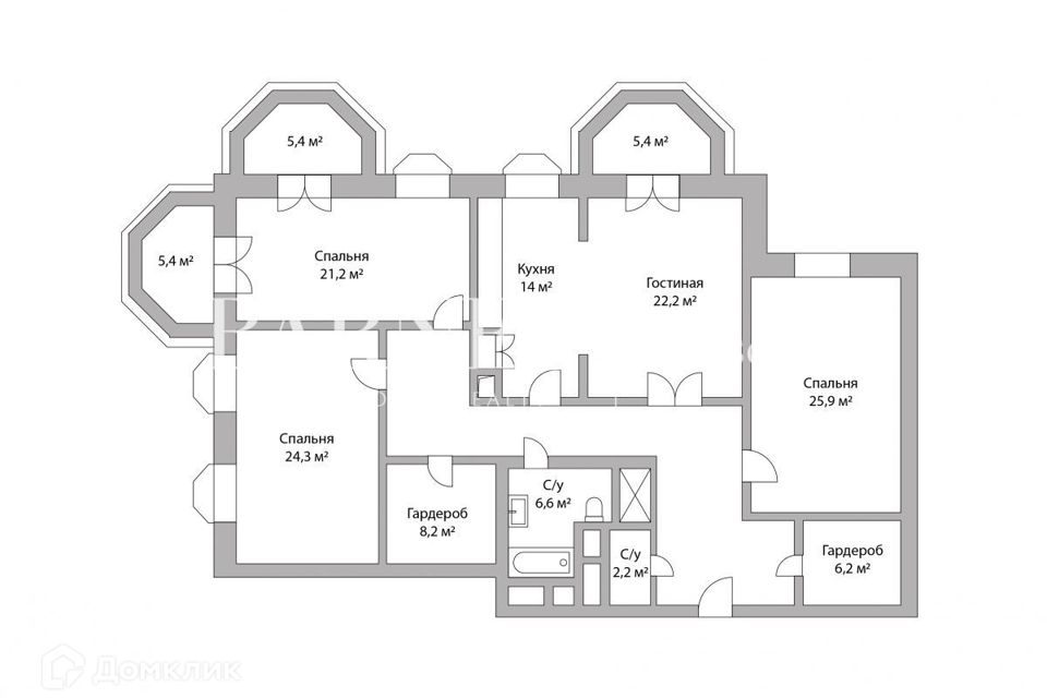 Продаётся 4-комнатная квартира, 171.4 м²