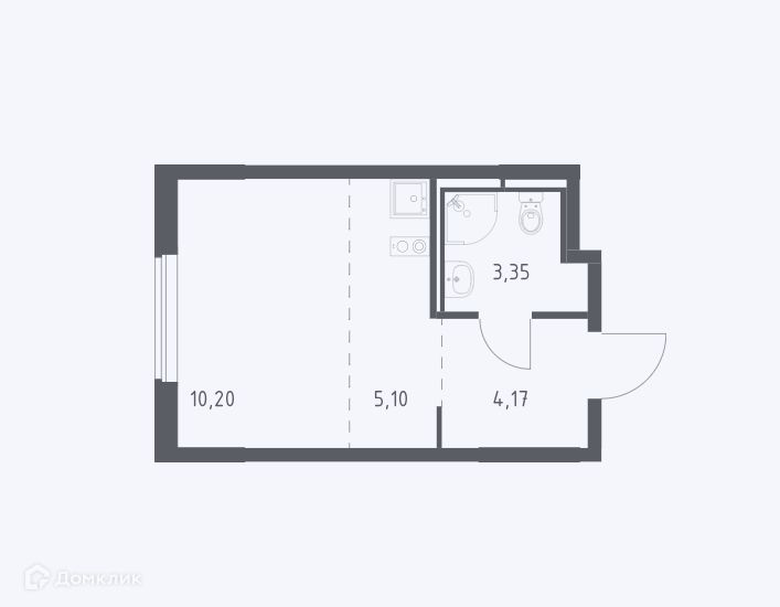 Продаётся студия, 23 м²