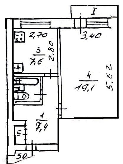 Продаётся 1-комнатная квартира, 40 м²