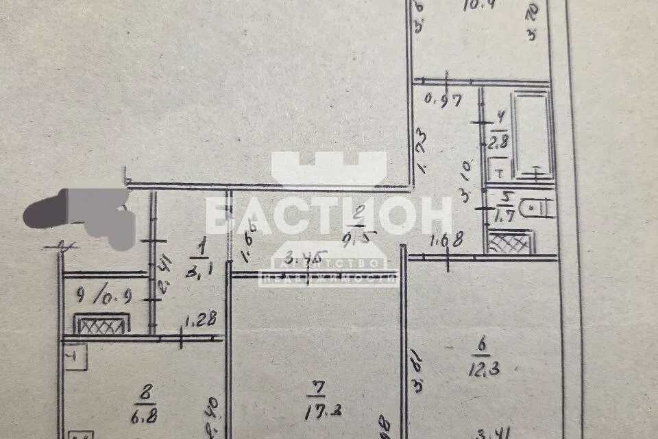 Продаётся 3-комнатная квартира, 68.6 м²