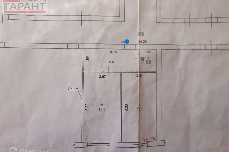 Продаётся 2-комнатная квартира, 36.5 м²
