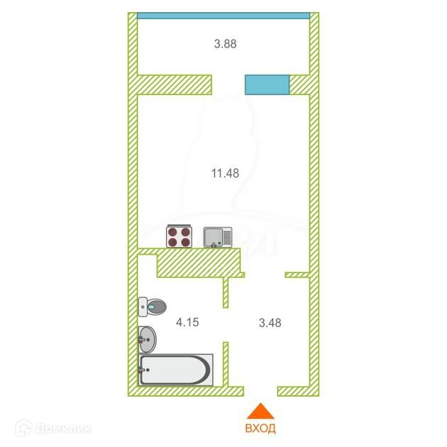 Продаётся студия, 19 м²