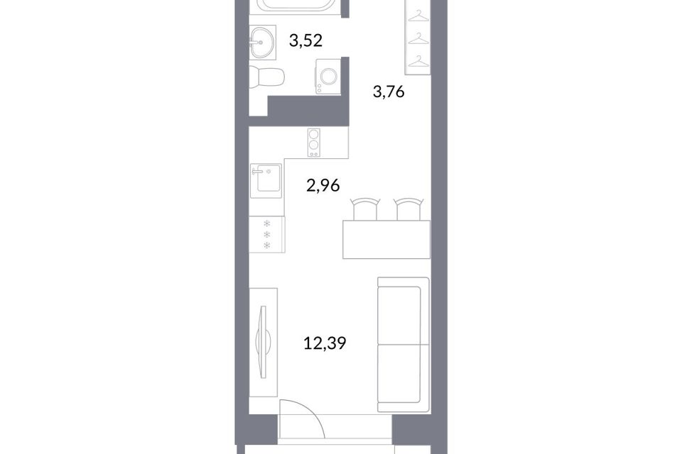Продаётся студия, 26.2 м²