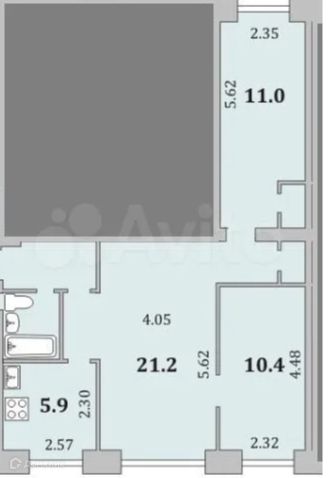 Продаётся 3-комнатная квартира, 56.4 м²
