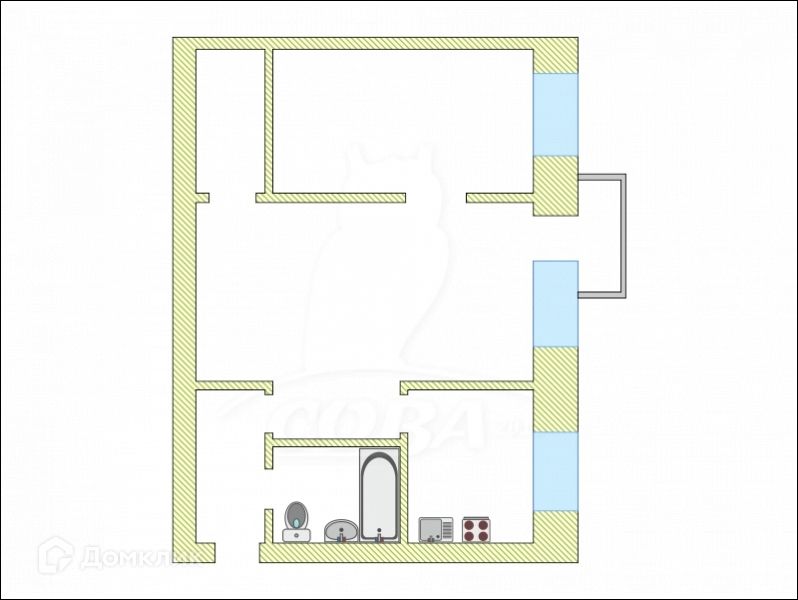 Продаётся 2-комнатная квартира, 45 м²