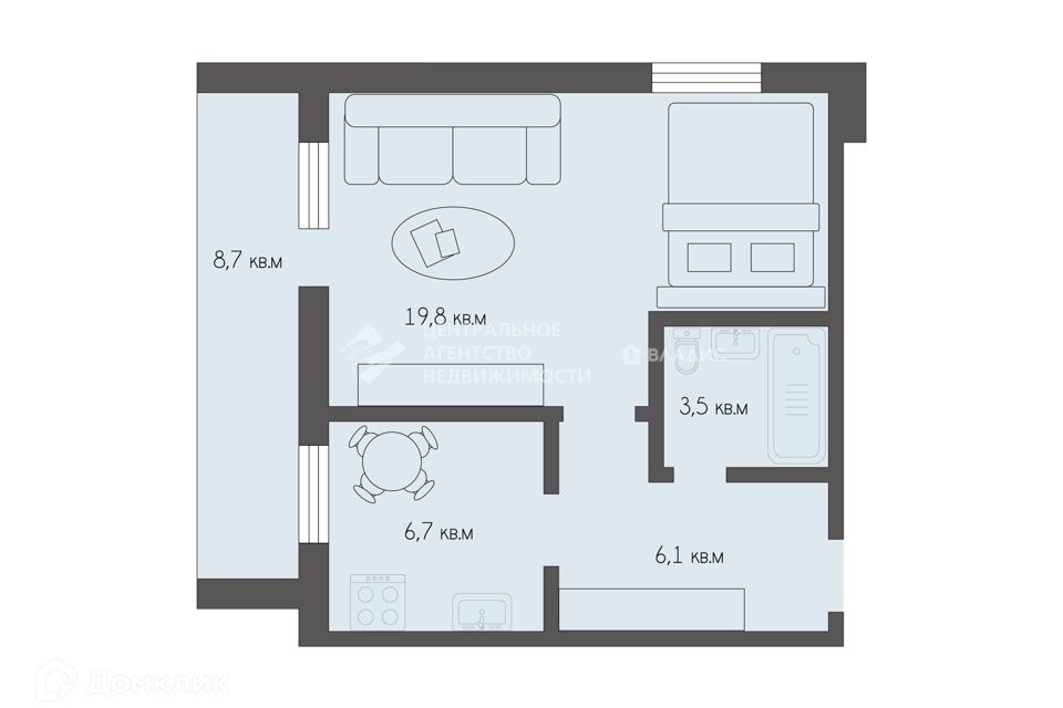 Продаётся 1-комнатная квартира, 36.6 м²