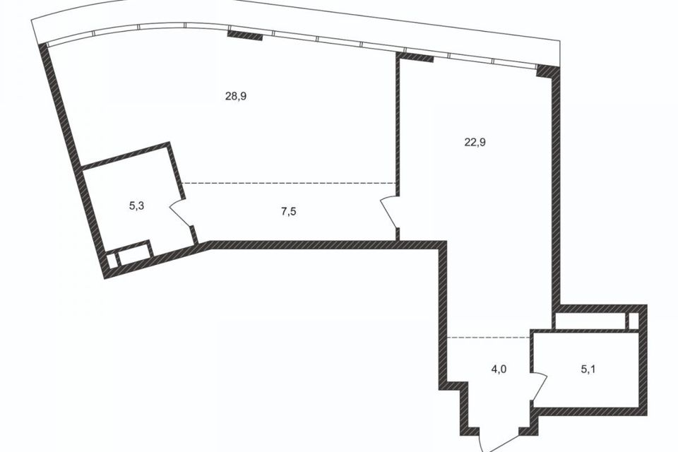 Продаётся 1-комнатная квартира, 74 м²