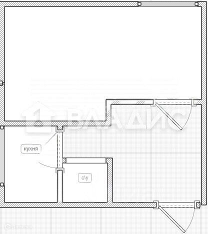Продаётся 1-комнатная квартира, 38.8 м²