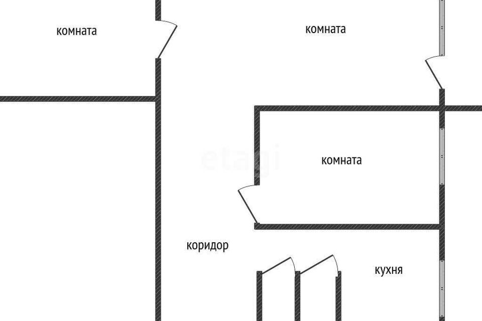 Продаётся 3-комнатная квартира, 59.8 м²