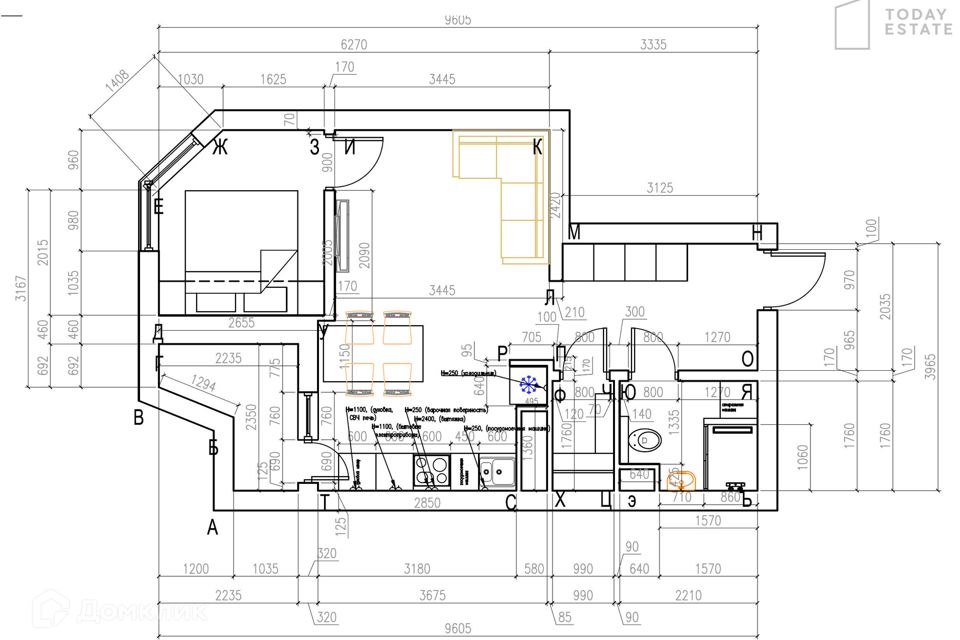 Продаётся 1-комнатная квартира, 39 м²