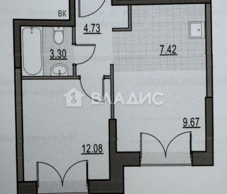 Продаётся 1-комнатная квартира, 37.2 м²