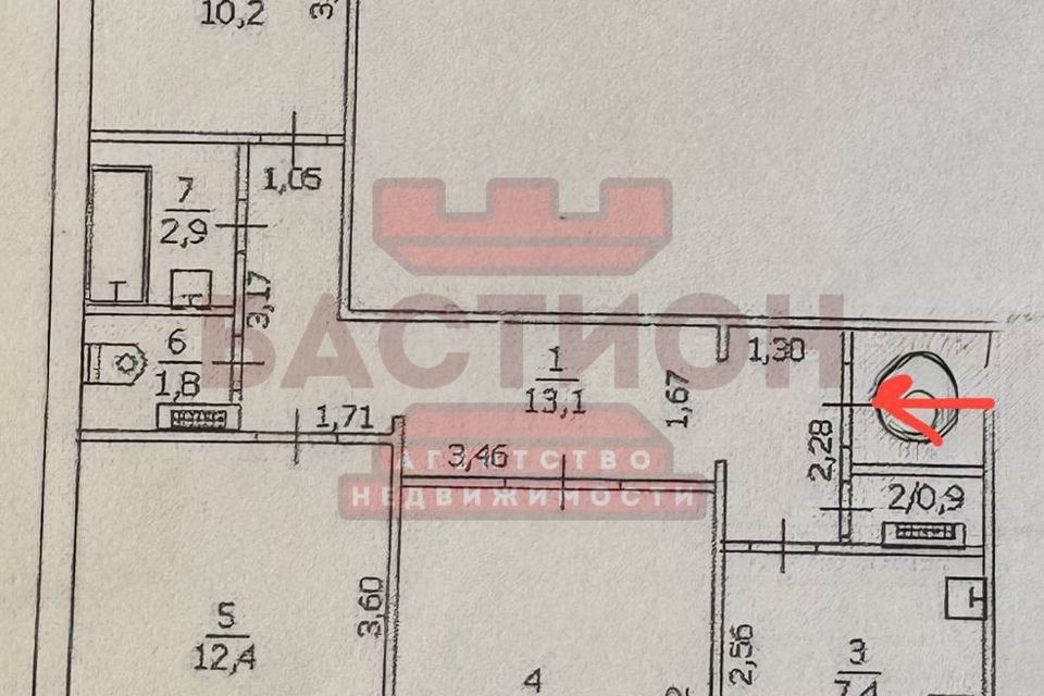 Продаётся 3-комнатная квартира, 73 м²