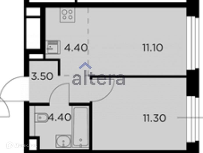 Продаётся 1-комнатная квартира, 34.7 м²