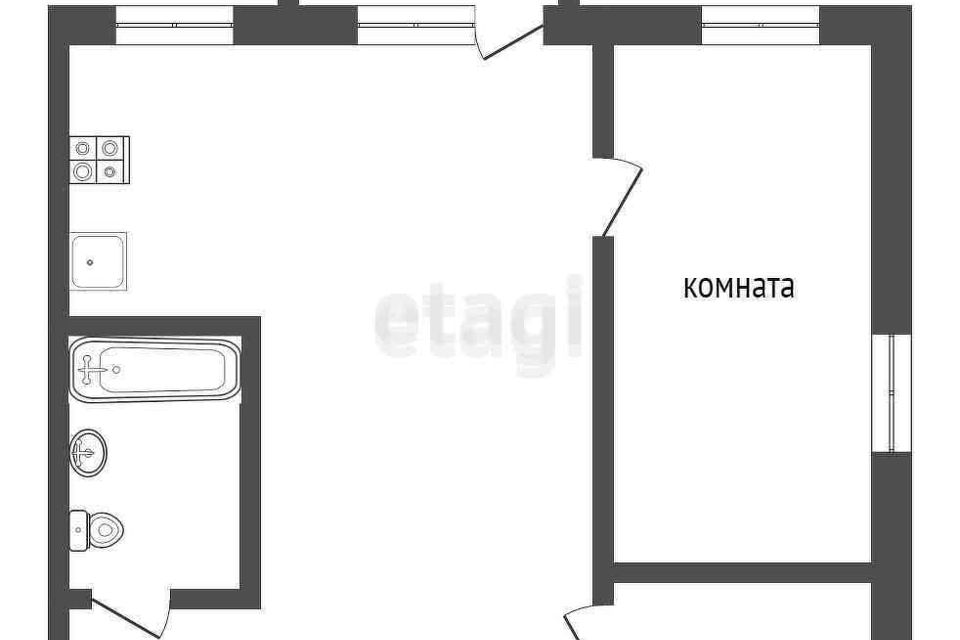 Продаётся 2-комнатная квартира, 42.5 м²
