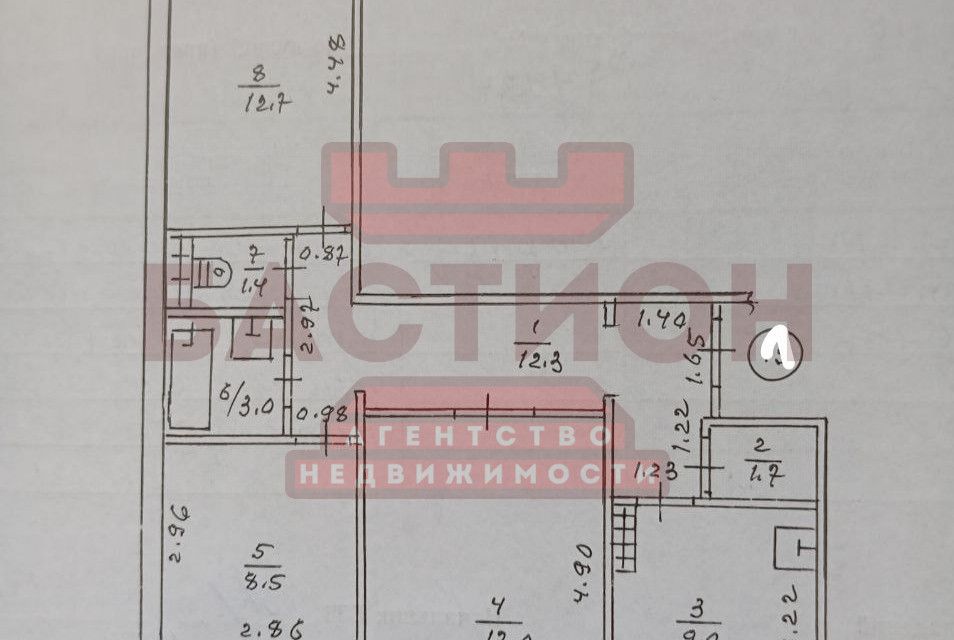 Продаётся 3-комнатная квартира, 65 м²