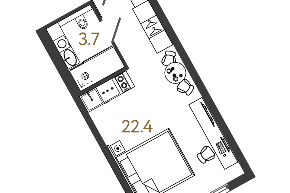 Продаётся студия, 26.1 м²